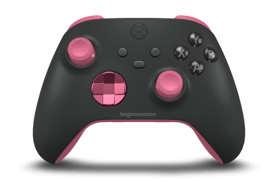 Xbox Wireless Controller - Body: Carbon Black, D-Pads: Deep Pink (Metallic), Thumbsticks: Deep Pink