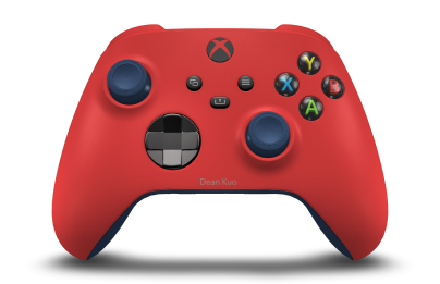 Xbox 無線控制器 - Corps: Pulse Red, BMD: Carbon Black (métallique), Joysticks: Midnight Blue