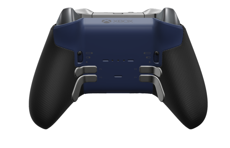 Xbox Elite Wireless Controller Series 2 - Core - Text: Midnight Blue + gummierte Griffe, D-Pad: Facettiert, Storm Gray (Metall), Zurück: Midnight Blue + gummierte Griffe