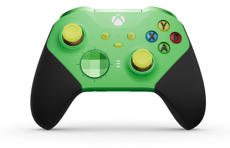 Xbox Elite Wireless Controller Series 2 – Core - Body: Velocity Green + Rubberized Grips, D-pad: Faceted, Velocity Green (Metal), Back: Velocity Green + Rubberized Grips