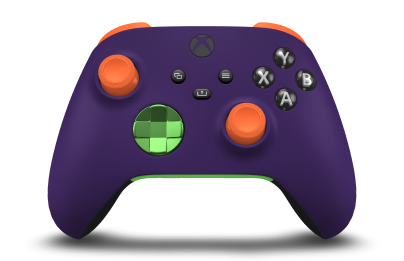 Xbox Wireless Controller - Body: Astral Purple, D-Pads: Velocity Green (Metallic), Thumbsticks: Zest Orange