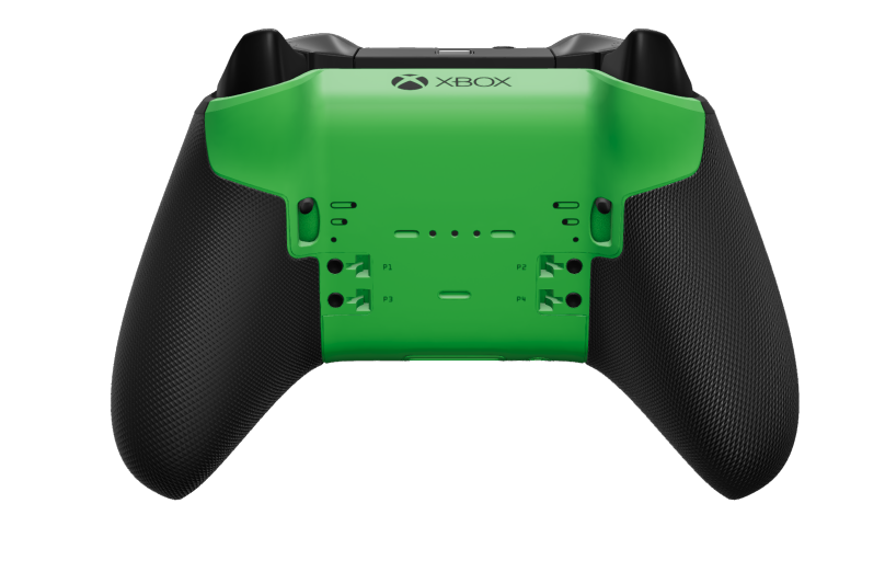Xbox Elite Wireless Controller Series 2 - Core - Body: Velocity Green + Rubberised Grips, D-pad: Cross, Carbon Black (Metal), Back: Velocity Green + Rubberised Grips