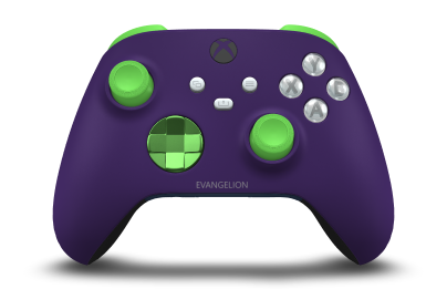 Xbox Wireless Controller - Hoofdtekst: Astralpaars, D-Pads: Velocity-groen (metallic), Duimsticks: Velocity-groen