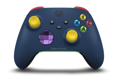 Xbox Wireless Controller - 機身: 午夜藍, 方向鍵: 星雲紫 (金屬), 搖桿: 亮黃色