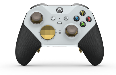 Xbox Elite ワイヤレスコントローラー シリーズ 2 - Core - Behuizing voorzijde: Robotwit + rubberen handvatten, D-pad: Facet, Gold Matte (Metal), Behuizing achterzijde: Robotwit + rubberen handvatten