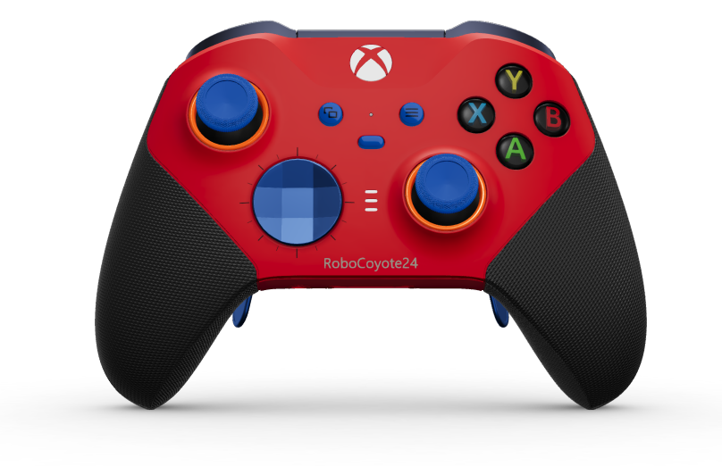 Xbox Elite Wireless Controller Series 2 - Core - Body: Pulse Red + Rubberized Grips, D-pad: Faceted, Photon Blue (Metal), Back: Pulse Red + Rubberized Grips