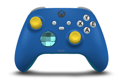 Xbox Wireless Controller - Body: Shock Blue, D-Pads: Glacier Blue (Metallic), Thumbsticks: Lighting Yellow