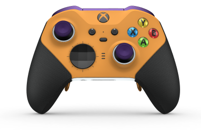 Xbox Elite Wireless Controller Series 2 - Core - Body: Soft Orange + Rubberized Grips, D-pad: Facet, Carbon Black (Metal), Back: Robot White + Rubberized Grips