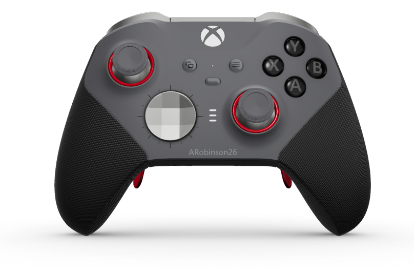 Xbox Elite Wireless Controller Series 2 - Core - Body: Storm Gray + Rubberised Grips, D-pad: Faceted, Bright Silver (Metal), Back: Carbon Black + Rubberised Grips