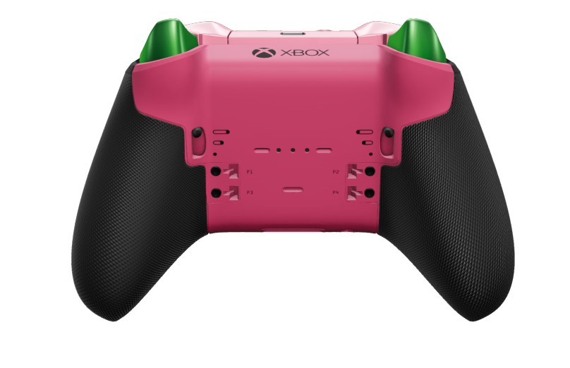 Xbox Elite Wireless Controller Series 2 - Core - Body: Velocity Green + Rubberised Grips, D-pad: Faceted, Deep Pink (Metal), Back: Deep Pink + Rubberised Grips
