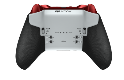 Xbox Elite Wireless Controller Series 2 - Core - Corpo: Vermelho Forte + Pegas em Borracha, Botão Direcional: Faceta, Prateado Vibrante (Metal), Traseira: Branco Robot + Pegas em Borracha