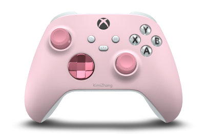 Xbox Wireless Controller - Hoofdtekst: Zachtroze, D-Pads: Retro-roze (metallic), Duimsticks: Retro-roze