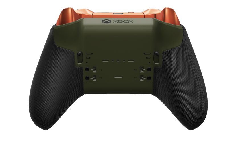 Xbox Elite Wireless Controller Series 2 - Core - Body: Nocturnal Green + Rubberized Grips, D-pad: Facet, Soft Orange (Metal), Back: Nocturnal Green + Rubberized Grips