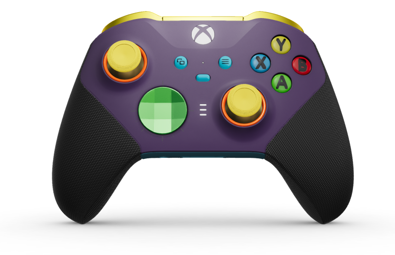 Xbox Elite Wireless Controller Series 2 – Core - Body: Astral Purple + Rubberised Grips, D-pad: Faceted, Velocity Green (Metal), Back: Mineral Blue + Rubberised Grips