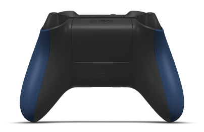 Controller with Midnight Blue body, Carbon Black D-pad, and Carbon Black thumbsticks - back view
