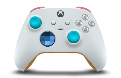 Xbox ワイヤレス コントローラー - Body: Robot White, D-Pads: Photon Blue (Metallic), Thumbsticks: Dragonfly Blue