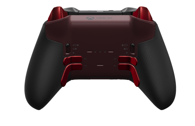 Xbox Elite 무선 컨트롤러 Series 2 - 코어 - Fremsida: Garnet Red + gummerat grepp, Styrknapp: Kors, Carbon Black (Metall), Tillbaka: Garnet Red + gummerat grepp