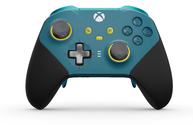 Xbox Elite ワイヤレスコントローラー シリーズ 2 - Core - Body: Mineral Blue + Rubberized Grips, D-pad: Cross, Storm Gray (Metal), Back: Mineral Blue + Rubberized Grips