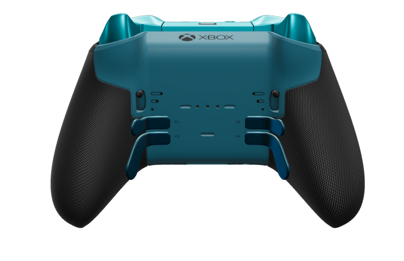 Xbox Elite ワイヤレスコントローラー シリーズ 2 - Core - Body: Mineral Blue + Rubberized Grips, D-pad: Cross, Storm Gray (Metal), Back: Mineral Blue + Rubberized Grips