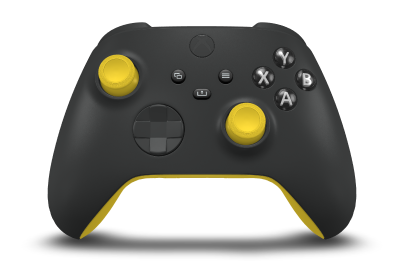 Xbox Wireless Controller - Corpo: Preto Carbono, Botões Direcionais: Preto Carbono, Manípulos Analógicos: Amarelo relâmpago