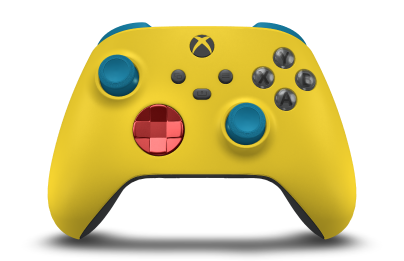 Xbox 무선 컨트롤러 - Body: Lighting Yellow, D-Pads: Oxide Red (Metallic), Thumbsticks: Mineral Blue