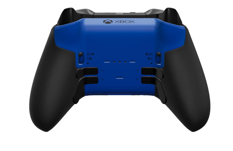 Xbox Elite Wireless Controller Series 2 - Core - Body: Shock Blue + Rubberized Grips, D-pad: Faceted, Carbon Black (Metal), Back: Shock Blue + Rubberized Grips
