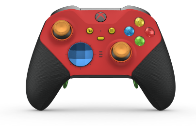 Xbox Elite Wireless Controller Series 2 - Core - Body: Pulse Red + Rubberised Grips, D-pad: Facet, Photon Blue (Metal), Back: Carbon Black + Rubberised Grips