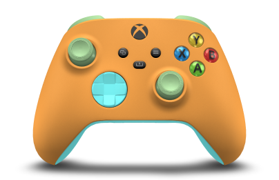 Xbox Wireless Controller - Hoveddel: Blød orange, D-blokke: Gletsjerblå, Thumbsticks: Blød grøn