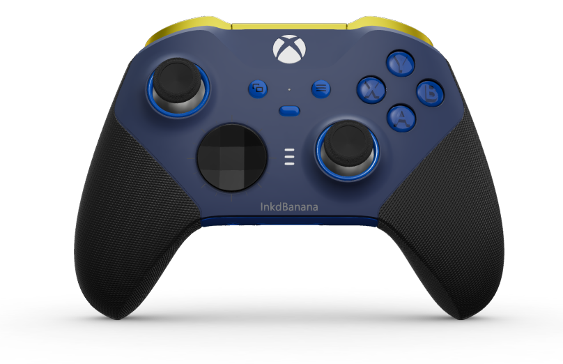 Xbox Elite Wireless Controller Series 2 - Core - Behuizing voorzijde: Nachtblauw + rubberen handvatten, D-pad: Gefacetteerd, carbonzwart (metaal), Behuizing achterzijde: Shockblauw + rubberen handvatten
