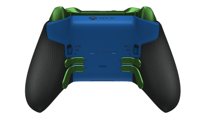 Xbox Elite Wireless Controller Series 2 - Core - Body: Shock Blue + Rubberized Grips, D-pad: Cross, Velocity Green (Metal), Back: Shock Blue + Rubberized Grips