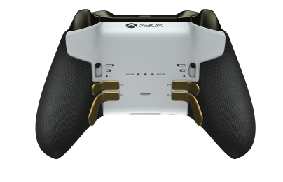 Manette sans fil Xbox Elite Series 2 - Core - Body: Robot White + Rubberized Grips, D-pad: Facet, Gold Matte (Metal), Back: Robot White + Rubberized Grips