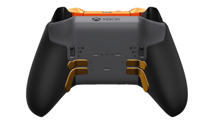 Xbox Elite Wireless Controller Series 2 - Core - Cuerpo: Gris tormenta + Agarres texturizados, Cruceta: Facetado, naranja suave (metal), Atrás: Gris tormenta + Agarres texturizados