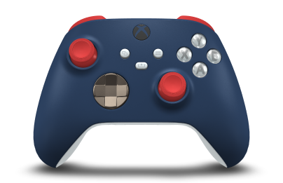 Xbox Wireless Controller - Body: Midnight Blue, D-Pads: Desert Tan (Metallic), Thumbsticks: Pulse Red