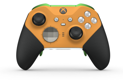 Mando inalámbrico Xbox Elite Series 2: básico - Body: Soft Orange + Rubberized Grips, D-pad: Facet, Bright Silver (Metal), Back: Robot White + Rubberized Grips