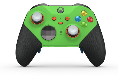 Xbox Elite Wireless Controller Series 2 - Core - Corps: Velocity Green + poignées caoutchoutées, BMD: Facette, Stom Gray (métal), Arrière: Velocity Green + poignées caoutchoutées