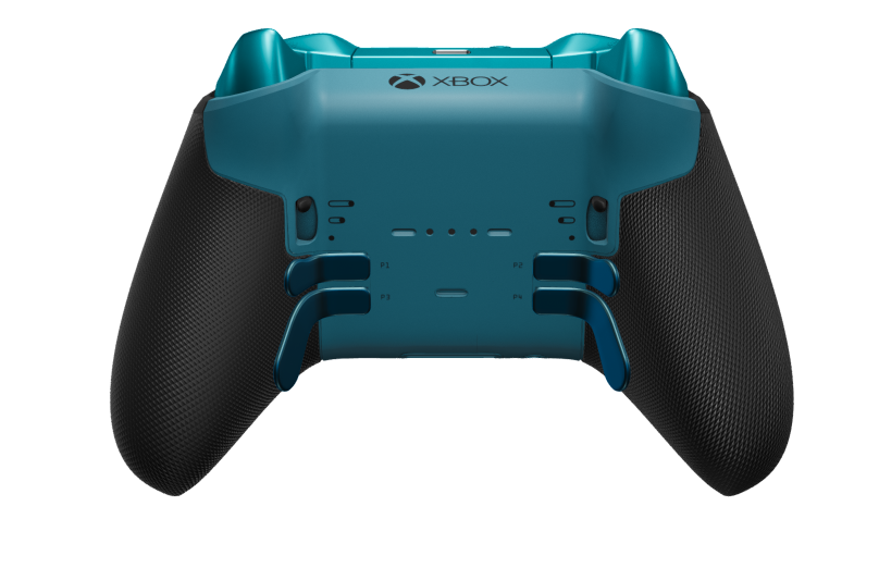 Xbox Elite Wireless Controller Series 2 - Core - Body: Mineral Blue + Rubberized Grips, D-pad: Faceted, Bright Silver (Metal), Back: Mineral Blue + Rubberized Grips