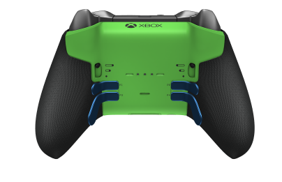 Xbox Elite Wireless Controller Series 2 - Core - Body: Shock Blue + Rubberized Grips, D-pad: Facet, Bright Silver (Metal), Back: Velocity Green + Rubberized Grips