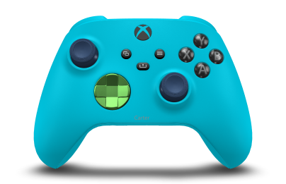 Xbox Wireless Controller - Body: Dragonfly Blue, D-Pads: Velocity Green (Metallic), Thumbsticks: Midnight Blue