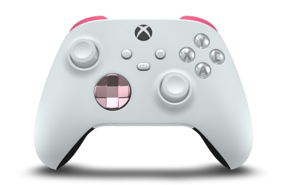 Mando inalámbrico Xbox - 機身: 機器白, 方向鍵: 柔和粉紅 (金屬), 搖桿: 機器白
