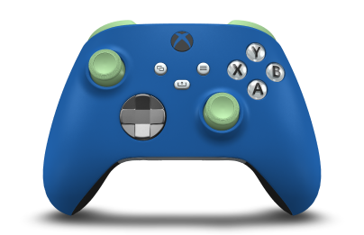 Xbox Wireless Controller - Corpo: Azul Choque, Botões Direcionais: Cinzento Tempestade (Metálico), Manípulos Analógicos: Verde suave
