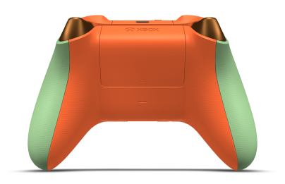 Xbox Wireless Controller - Hoofdtekst: Zachtgroen, D-Pads: Gletsjerblauw (metallic), Duimsticks: Zest-oranje