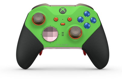 Xbox Elite Wireless Controller Series 2 - Core - Behuizing voorzijde: Velocity-groen + rubberen handvatten, D-pad: Facet, Soft Pink (Metal), Behuizing achterzijde: Zacht roze + rubberen handvatten