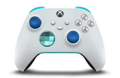 Xbox ワイヤレス コントローラー - Body: Robot White, D-Pads: Glacier Blue (Metallic), Thumbsticks: Shock Blue