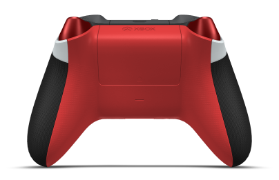Controller with Robot White body, Oxide Red (Metallic) D-pad, and Pulse Red thumbsticks - back view