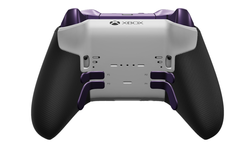 Xbox Elite Wireless Controller Series 2 - Core - Body: Robot White + Rubberized Grips, D-pad: Faceted, Astral Purple (Metal), Back: Robot White + Rubberized Grips