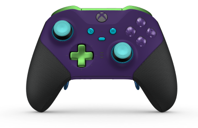 Xbox Elite Wireless Controller Series 2 - Core - Body: Astral Purple + Rubberized Grips, D-pad: Cross, Velocity Green (Metal), Back: Astral Purple + Rubberized Grips