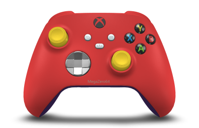 Xbox Wireless Controller - Body: Pulse Red, D-Pads: Bright Silver (Metallic), Thumbsticks: Lighting Yellow