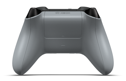 Controller with Ash Grey body, Bright Silver (Metallic) D-pad, and Robot White thumbsticks - back view