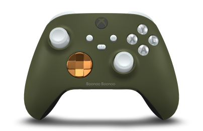 Xbox Wireless Controller - Body: Nocturnal Green, D-Pads: Soft Orange (Metallic), Thumbsticks: Robot White