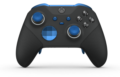 Xbox Elite Wireless Controller Series 2 - Core - Framsida: Carbon Black + gummerat grepp, Styrknapp: Facett, Photon Blue (Metall), Baksida: Carbon Black + gummerat grepp